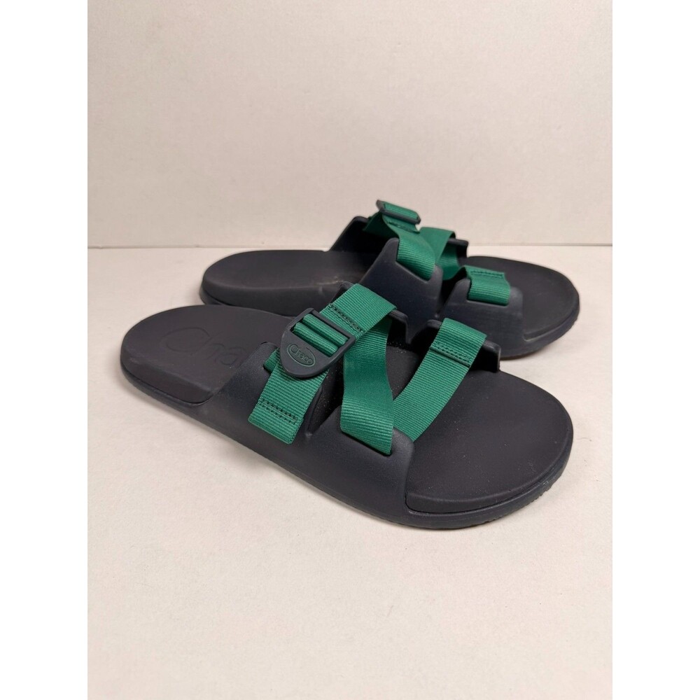 Chaco Chillos Slide Sandals Men Size 9 Dark Navy Blue Green Adjustable Strap
